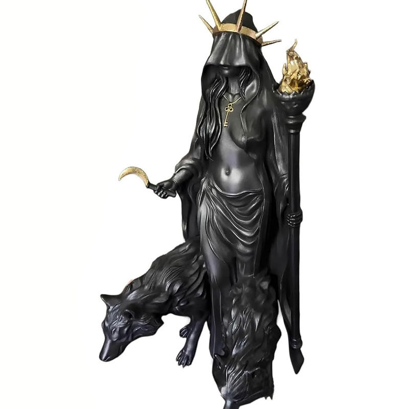 Black Hecate Goddess Statue
