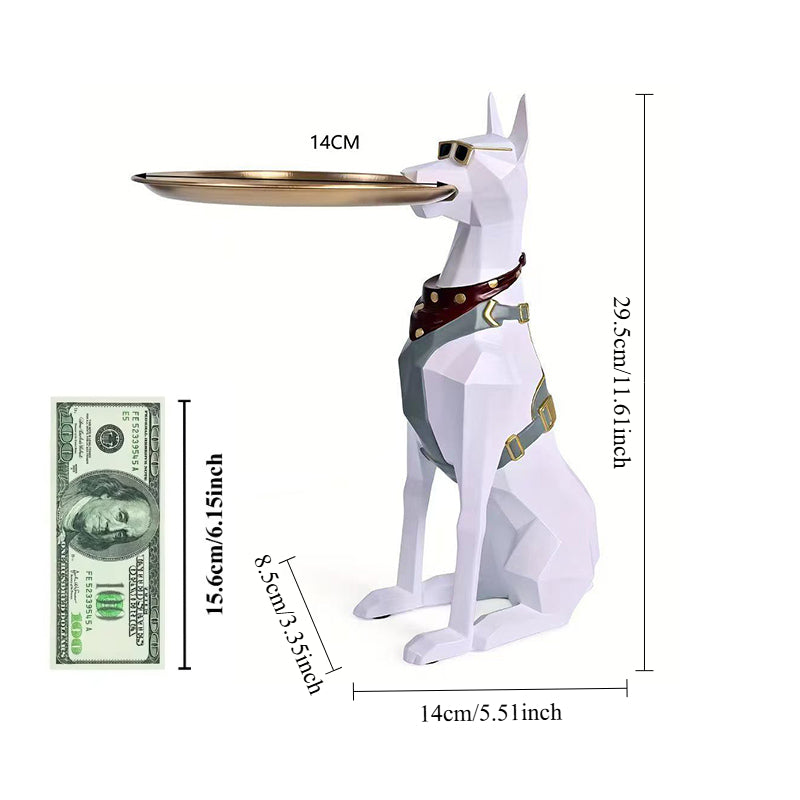 Geometric Doberman Butler Tray Sculpture