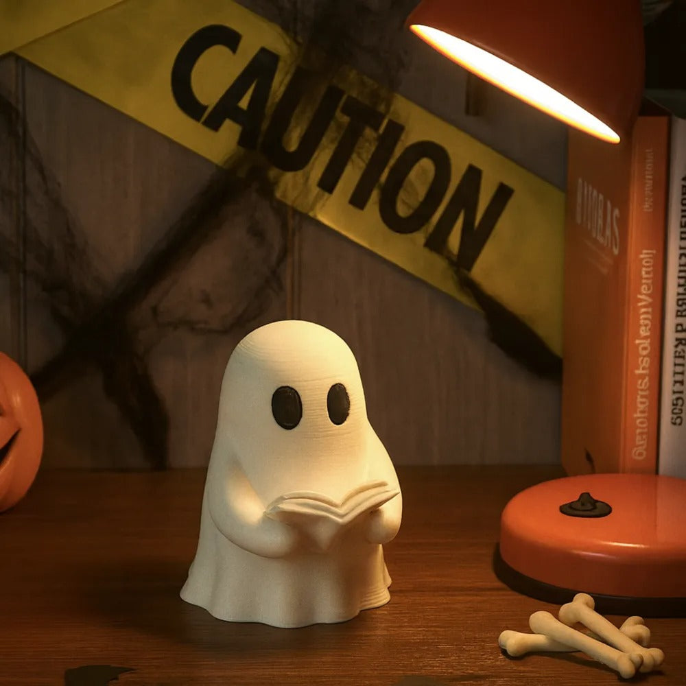 Cute Reading Ghost Statue
