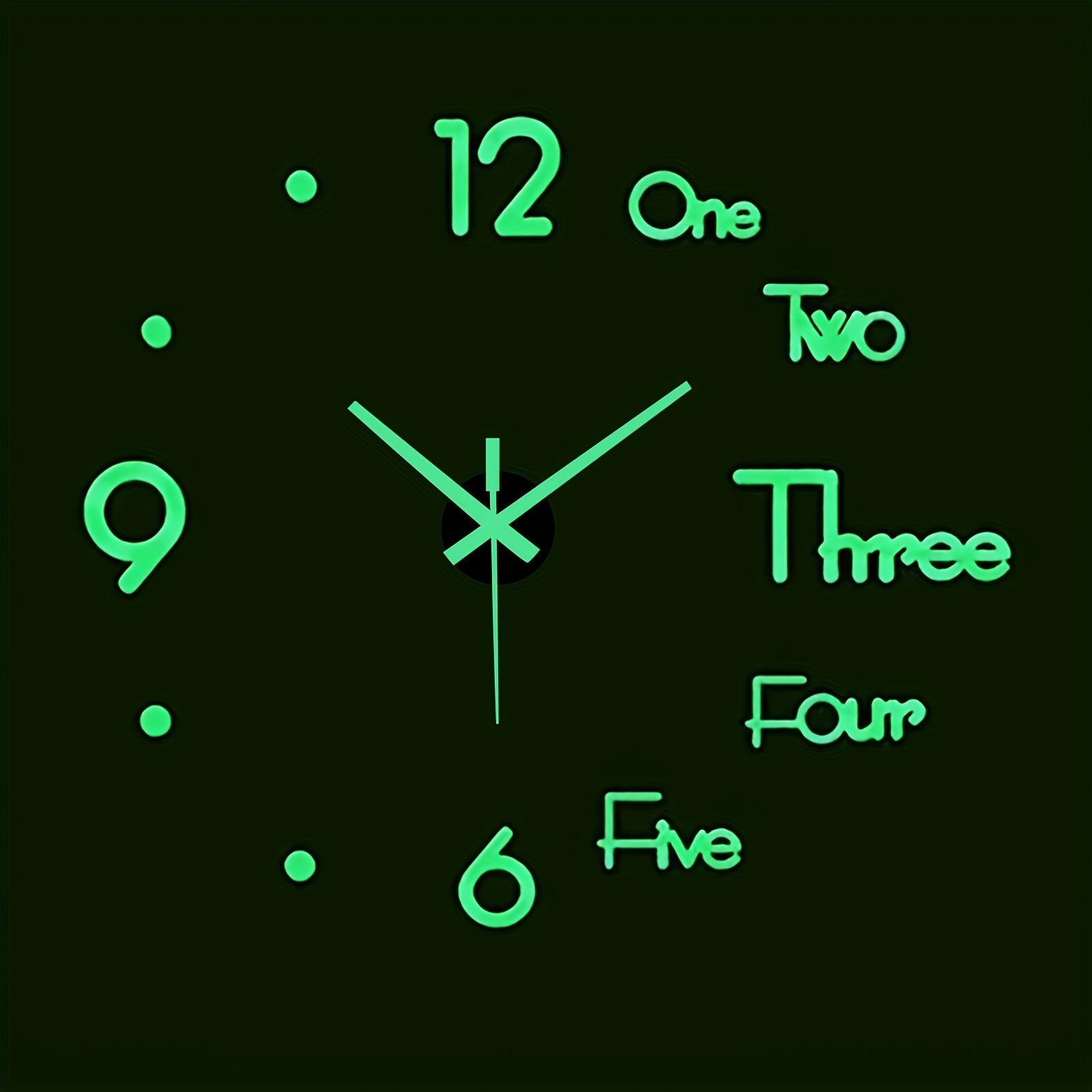 Frameless Bilingual Glow-in-the-Dark DIY Wall Clock