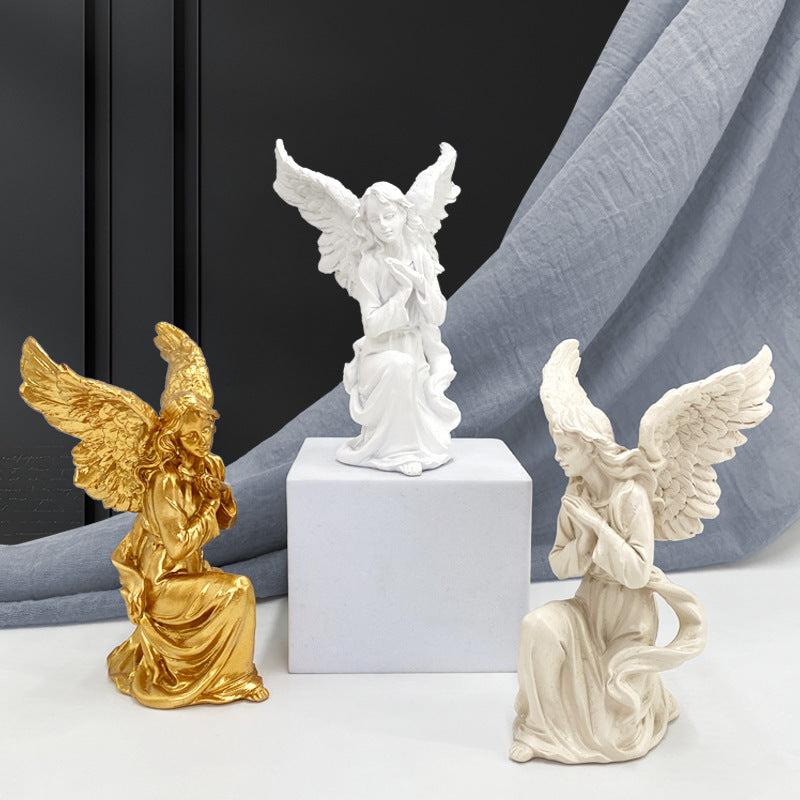 Antique Classical Angel Sculpture