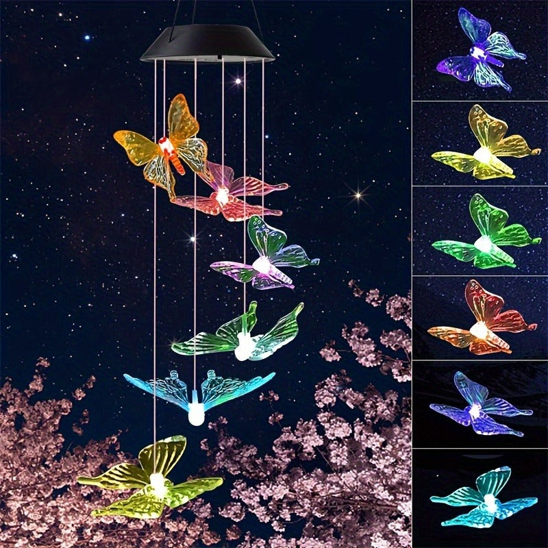 Butterfly Solar LED Wind Chime Decoration