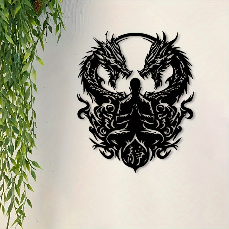 Meditating Dragon Metal Wall Art