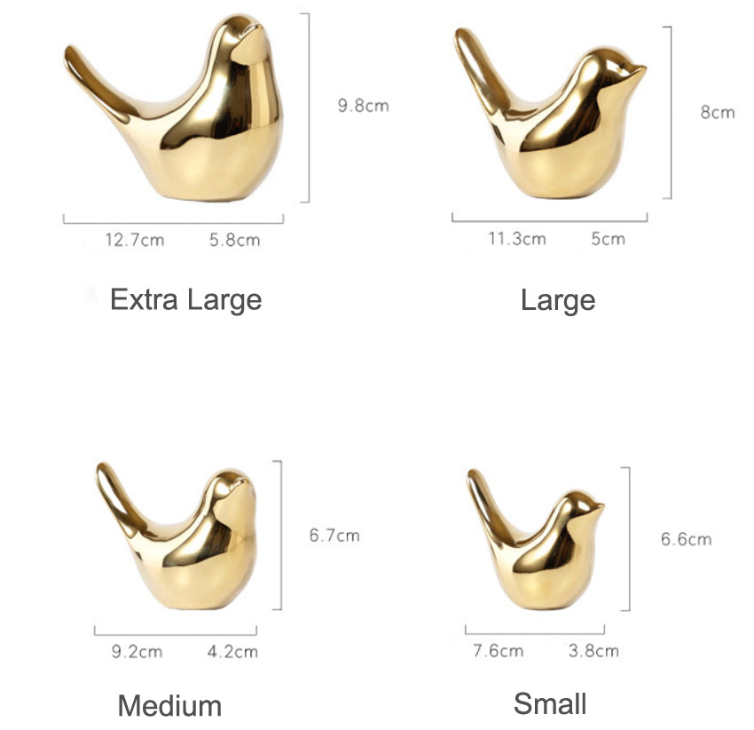 Cute Nordic Golden Bird Family