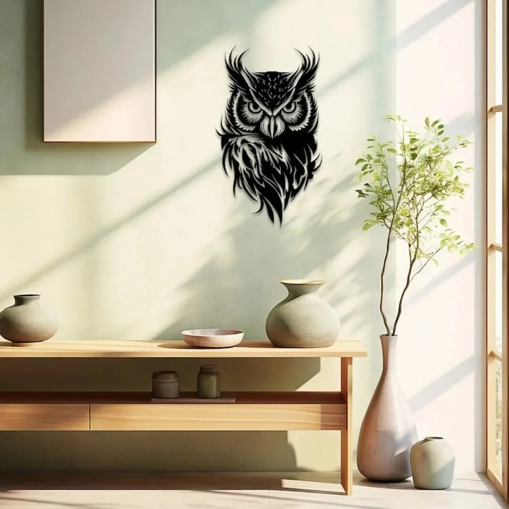 Fierce Owl Metal Wall Art