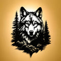 Wolf Mountain Forest Metal Wall Art