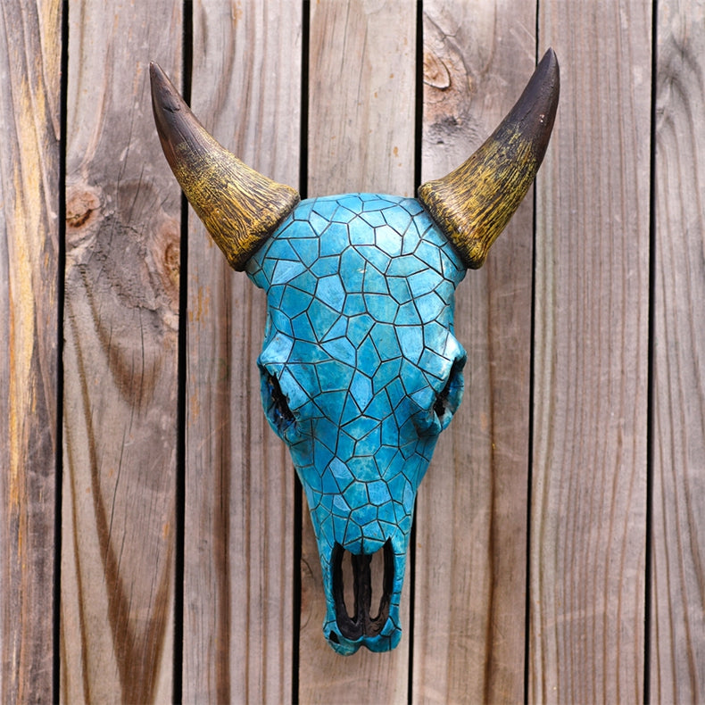 Mosaic Bull Skull Wall Decor