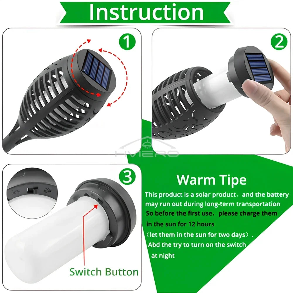 Solar Flame Torch Light Decoration