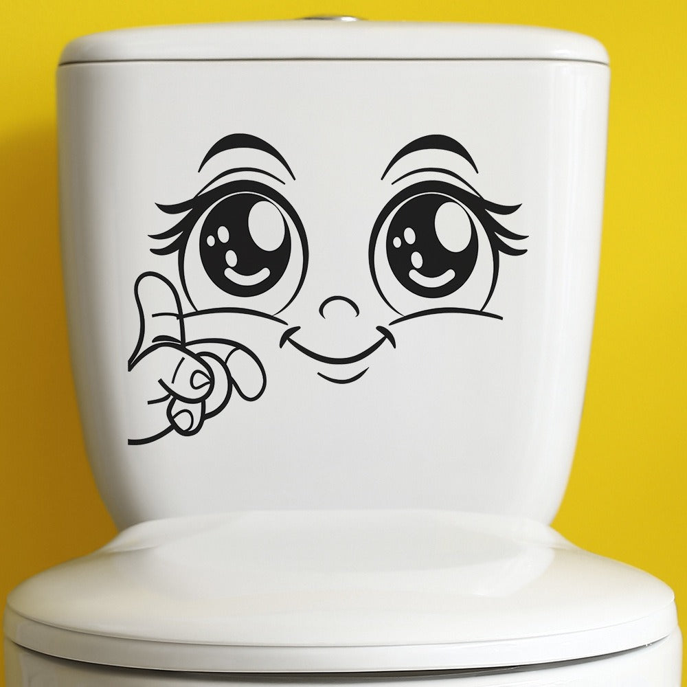 Kawaii Eyes Toilet Sticker