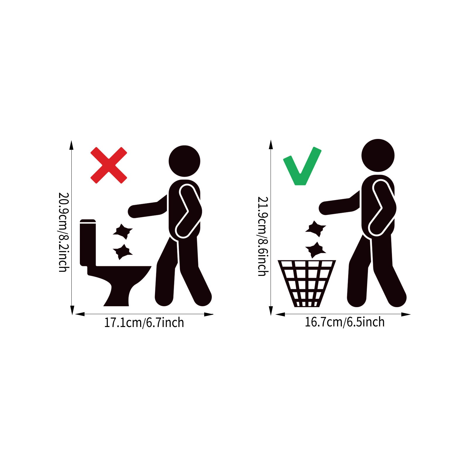 Colour-Coded Waste Instruction Toilet Sticker