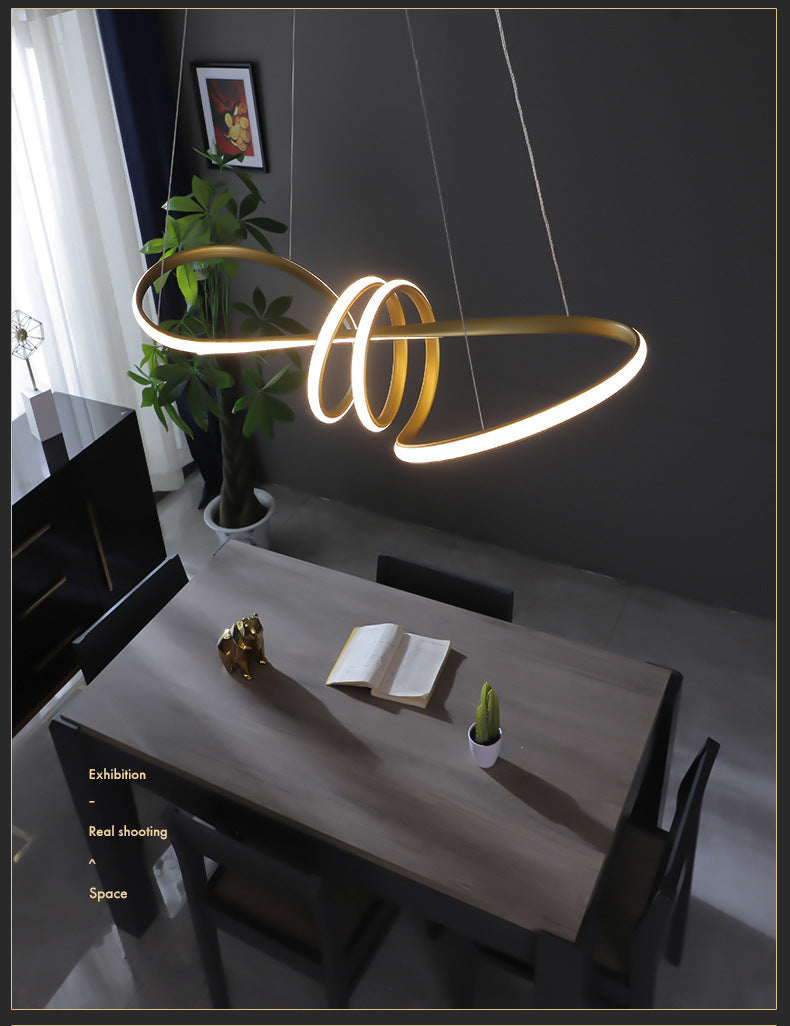 Nordic Spiral Ribbon LED Pendant Light