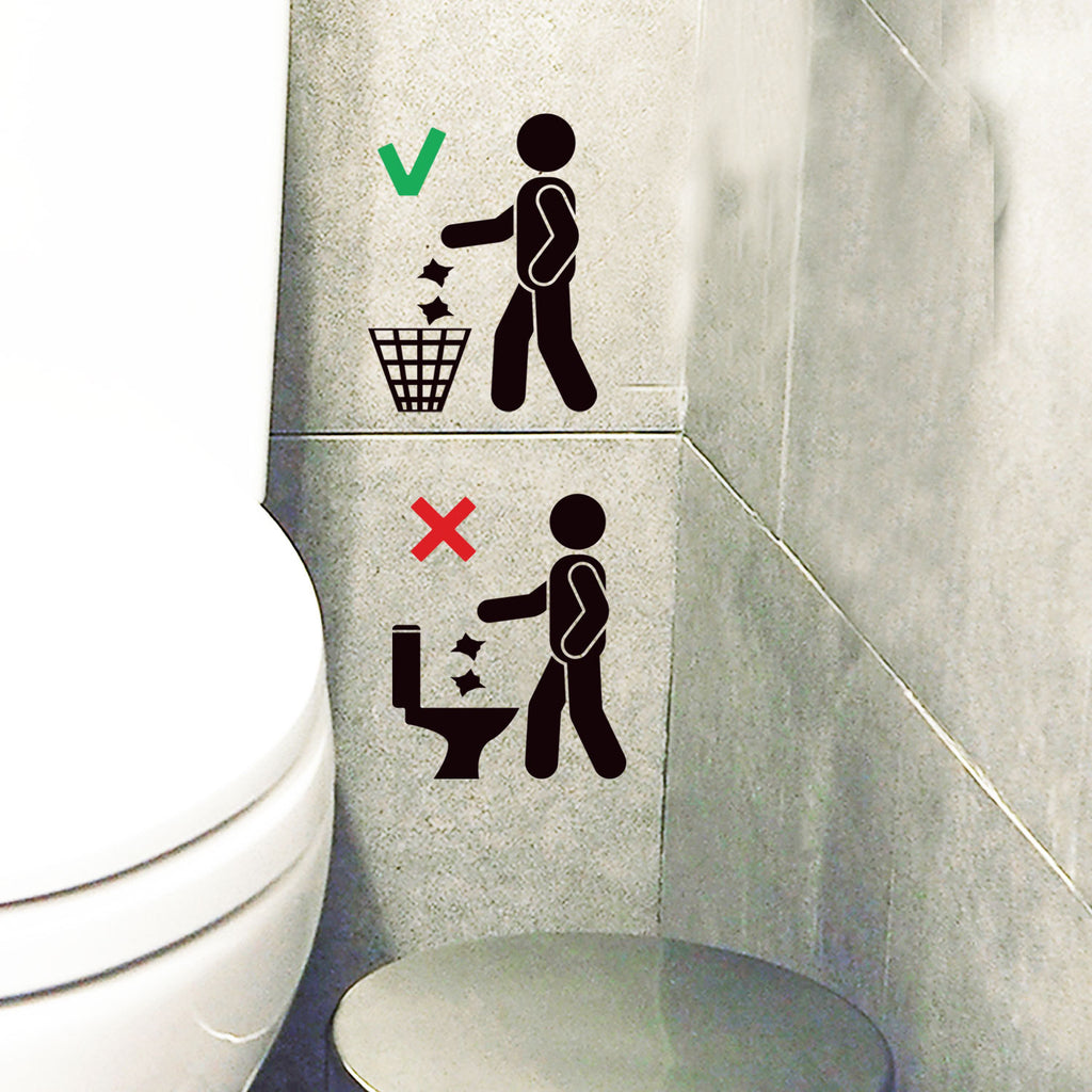 Colour-Coded Waste Instruction Toilet Sticker