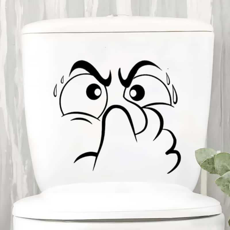 Annoyed Face Toilet Lid Sticker
