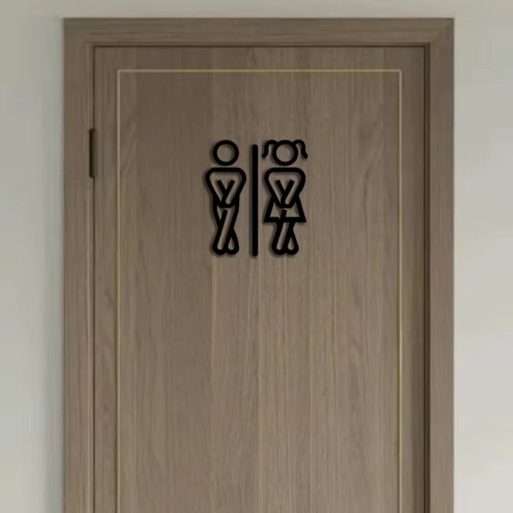 Geometric Acrylic Bathroom Door Sign