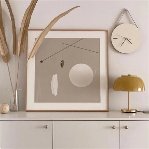 12" Minimalist Nordic Leather Strap Hanging Clock