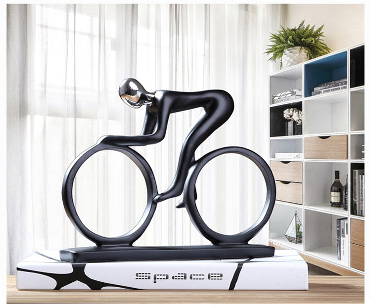 Modern Art Cyclist Couple Statue