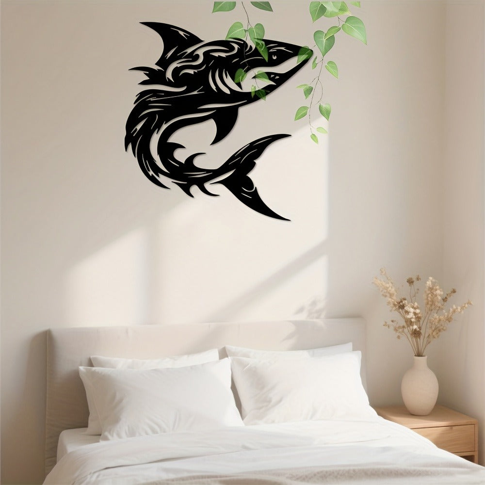 Tribal Shark Metal Wall Art