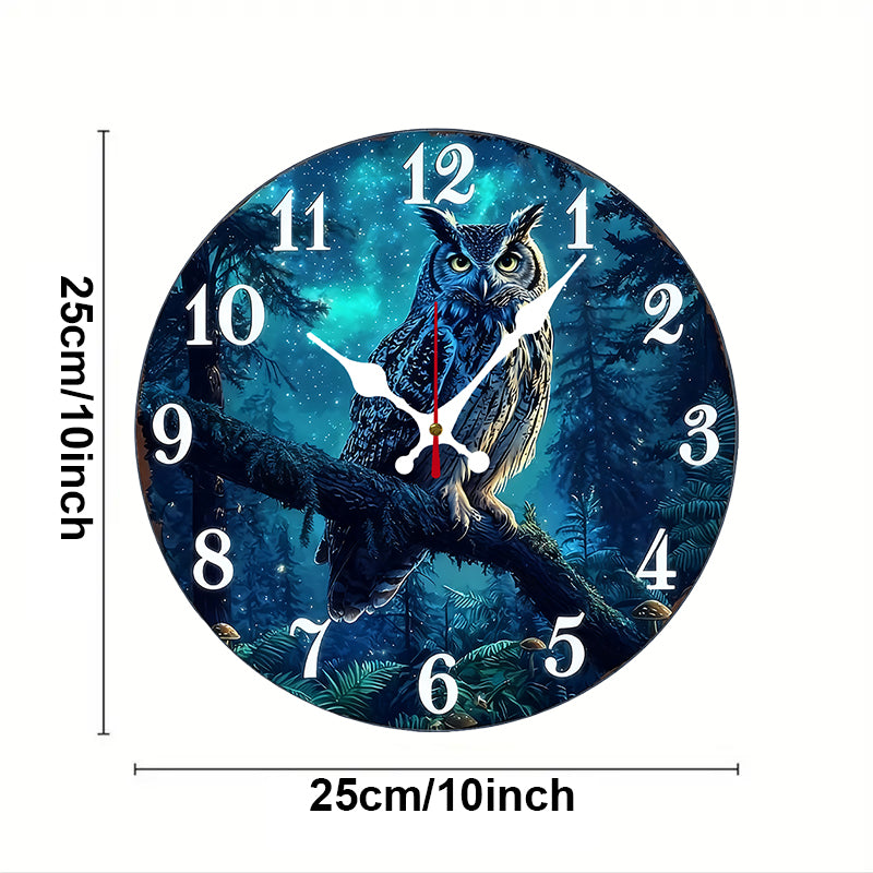 Mystical Forest Owl Wall Clock