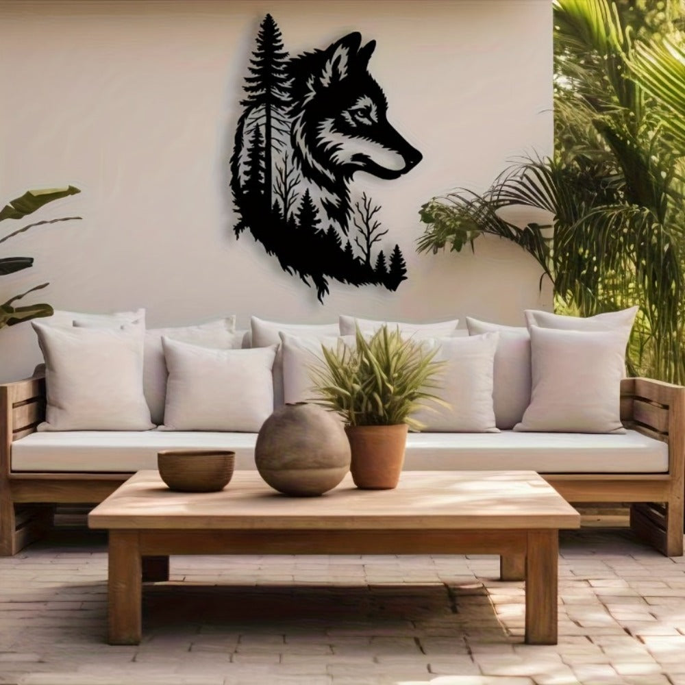 Protective Mother Wolf Metal Wall Art