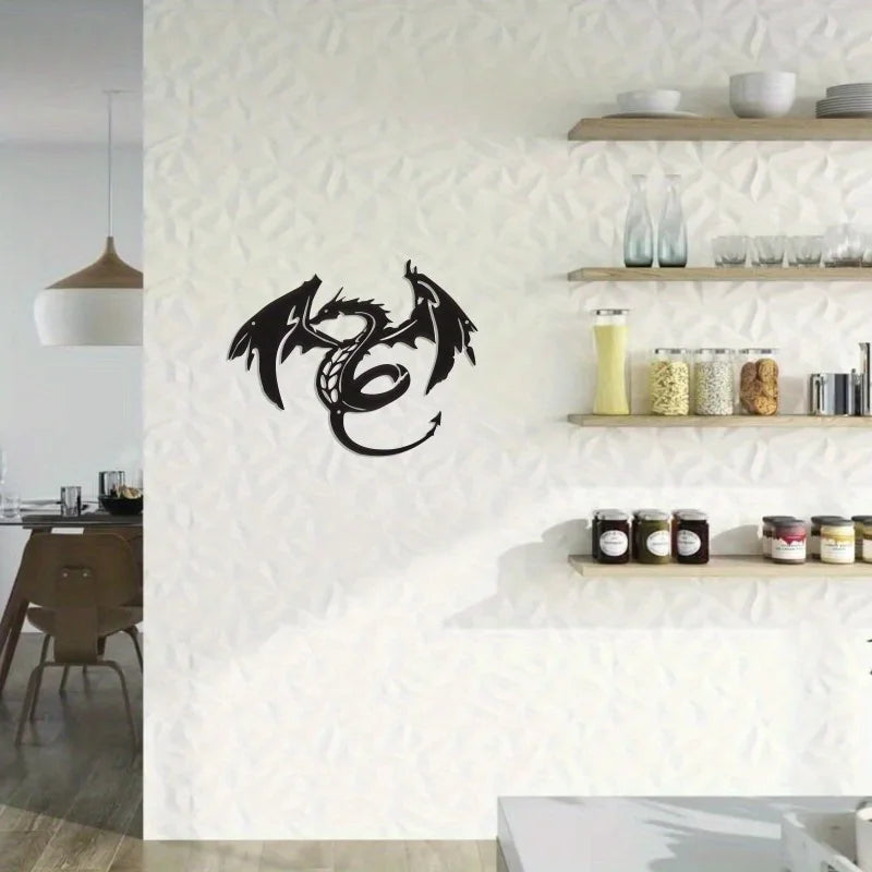 Minimalist Dragon Metal Wall Art