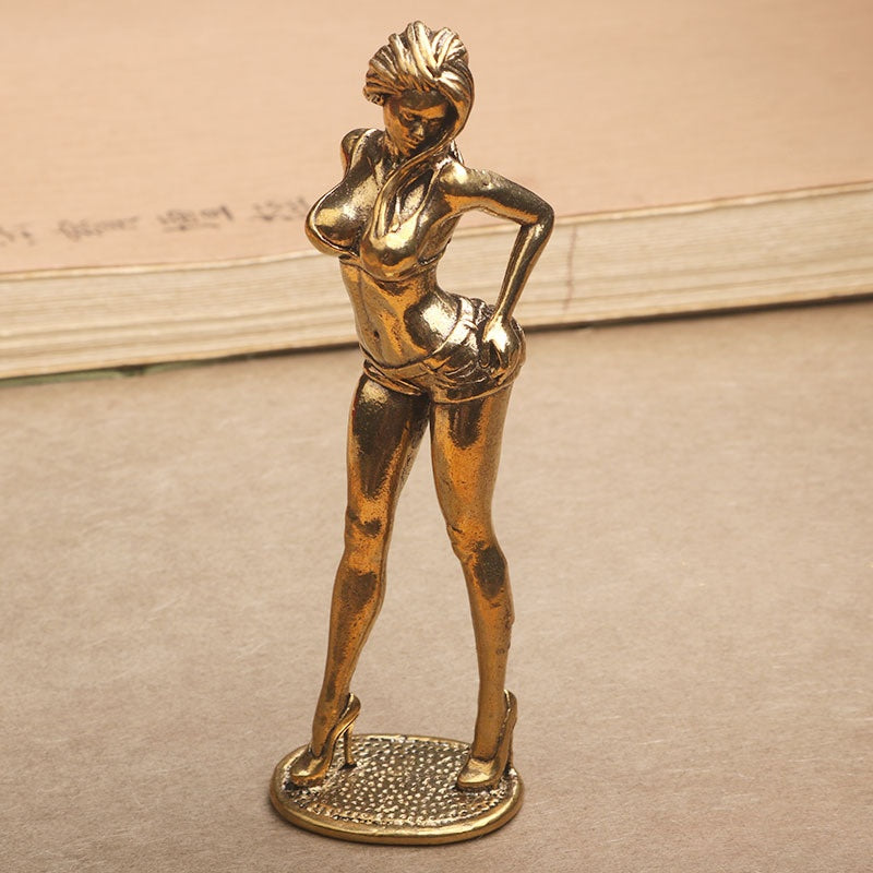 Beautiful Woman Brass Statue