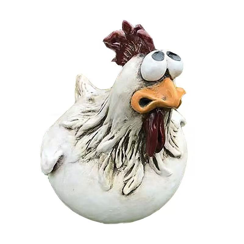 Funny Chicken Fence Decoration Statue