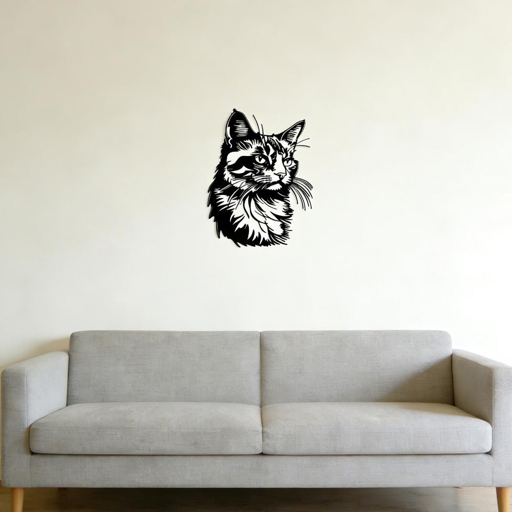 Majestic Cat Portrait Metal Wall Art