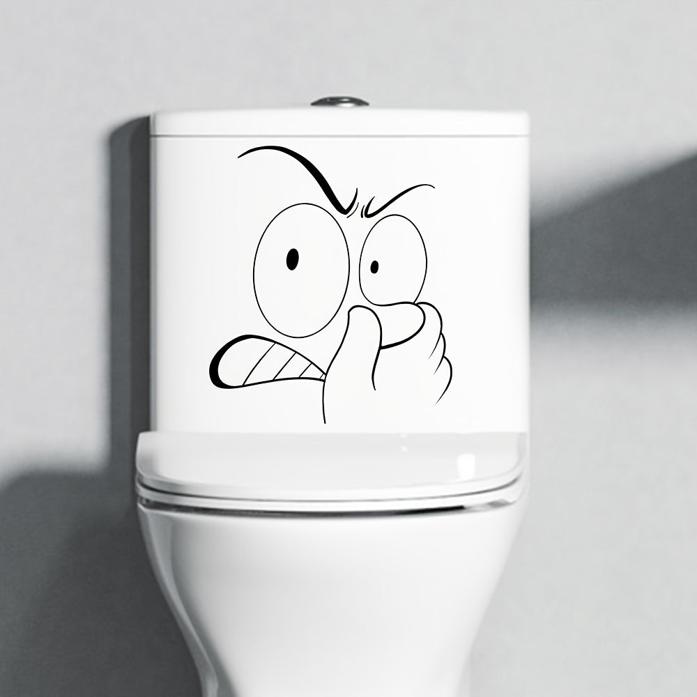 Grumpy Face Toilet Lid Sticker