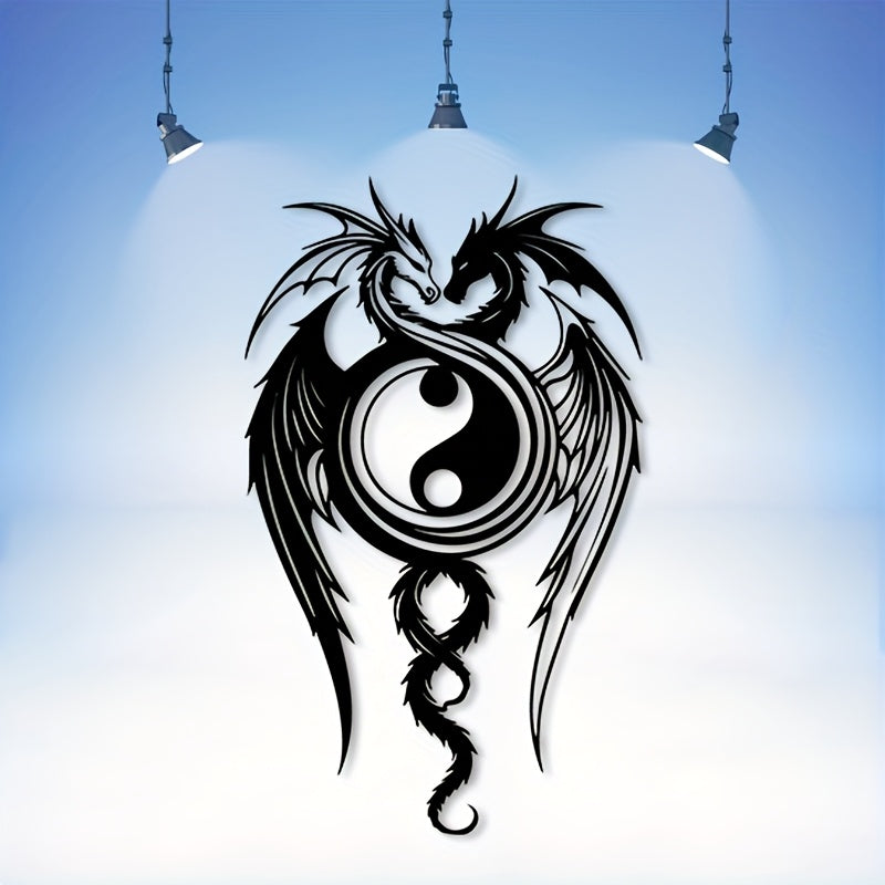 Yin Yang Dragon Metal Wall Art