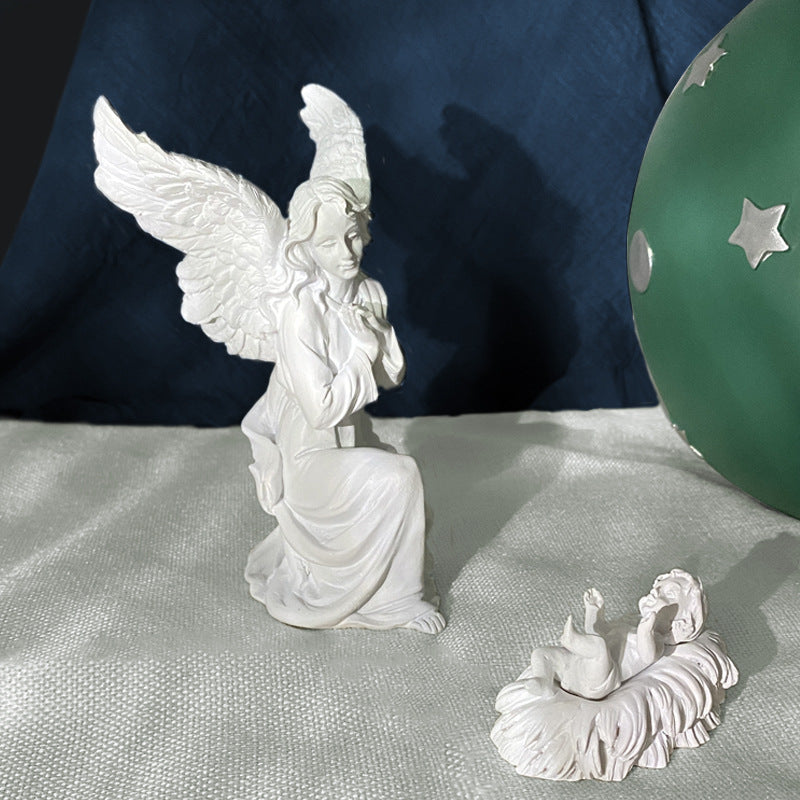 Antique Classical Angel Sculpture