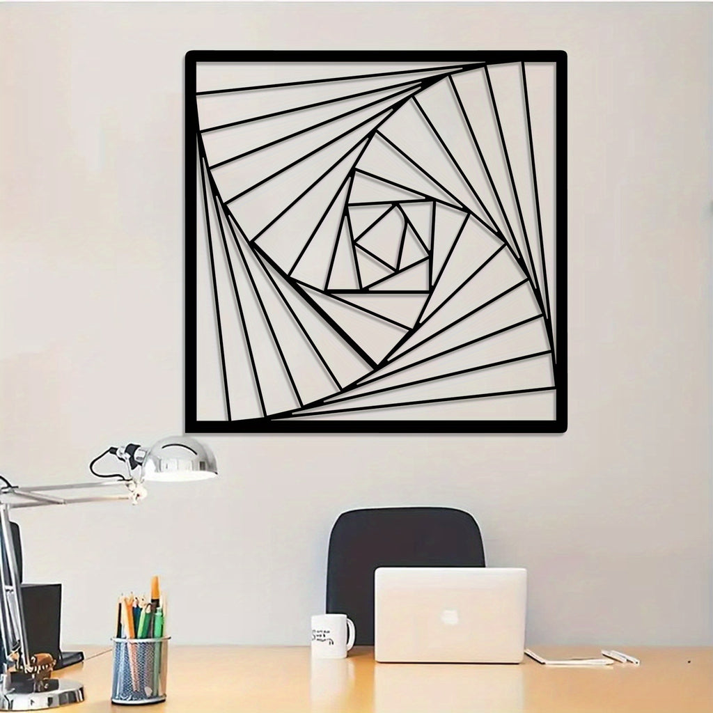 Geometric Spiral Metal Wall Art