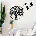 Tree of Life and Flying Birds Metal Wall Art