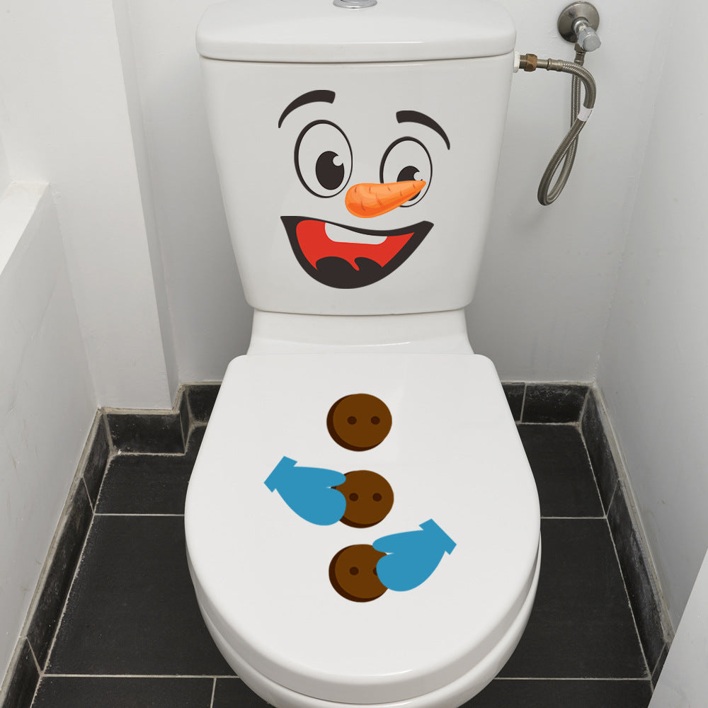 Snowman Toilet Decoration Sticker Set