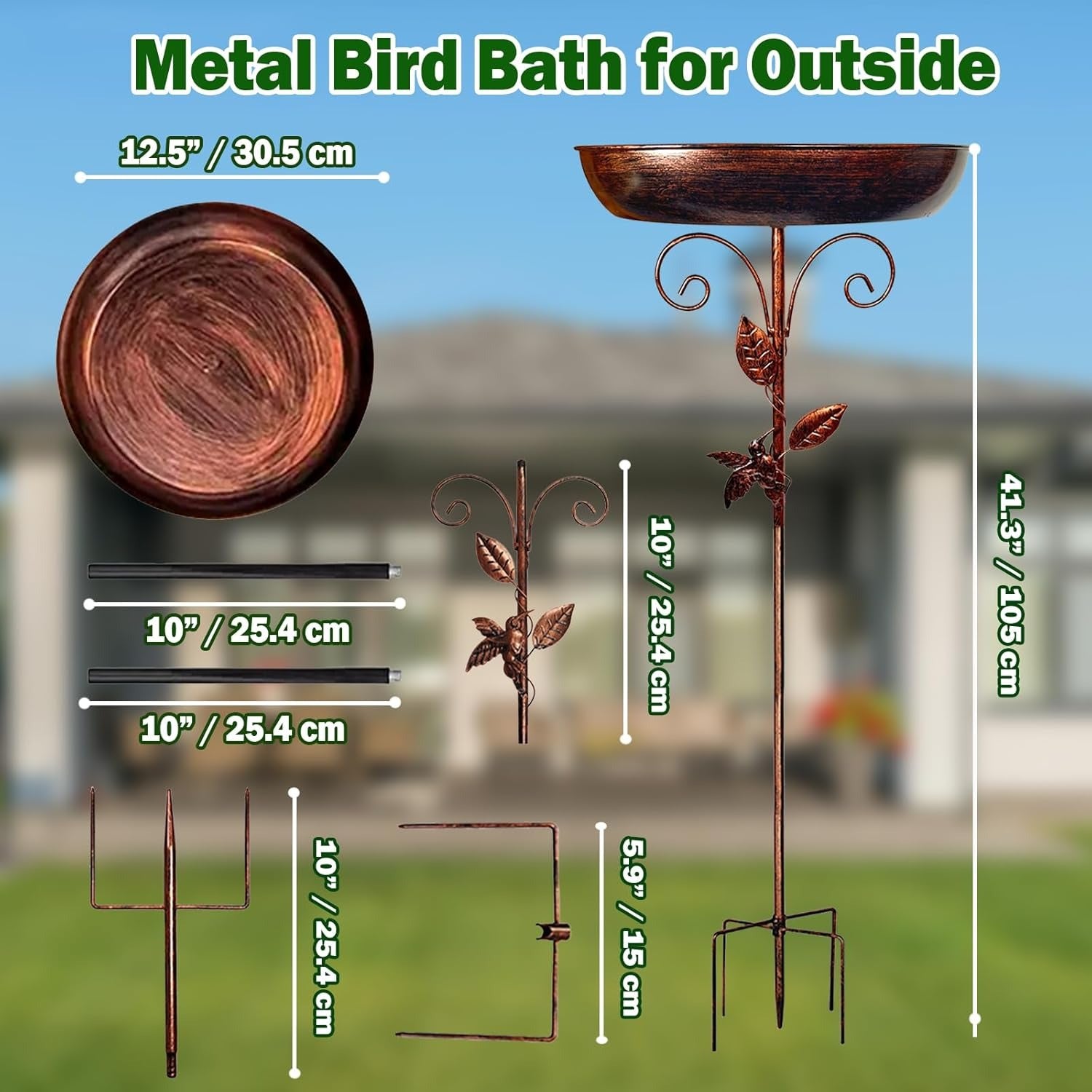 Bird Bath & Feeder Garden Decoration Set