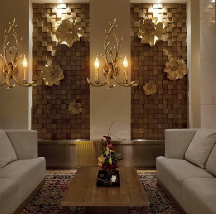 Rustic Deer Antler Wall Lamp