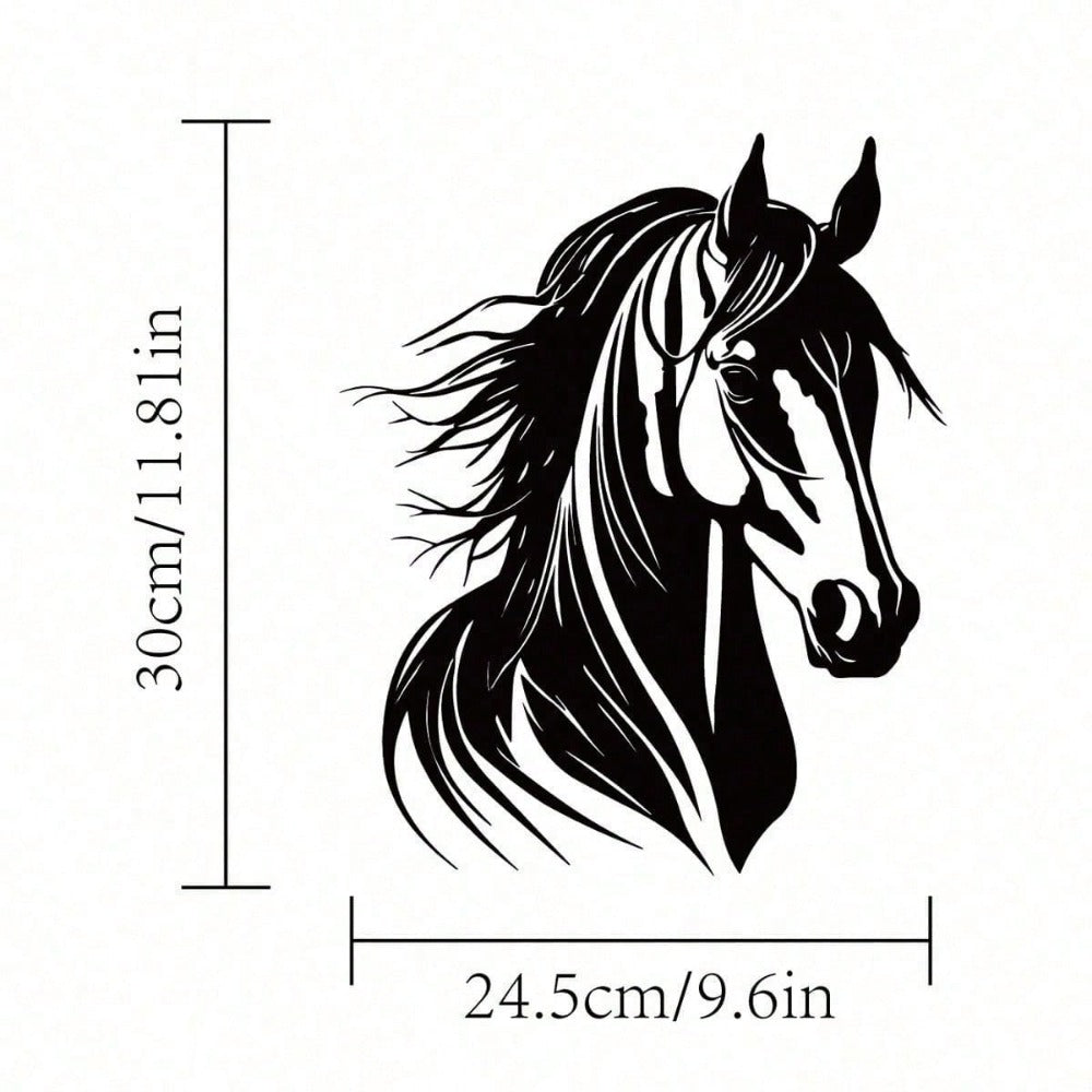 Determined Horse Head Metal Wall Art