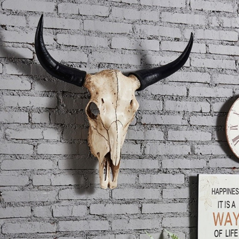 Rustic Wild Cow Skull Wall Sculpture