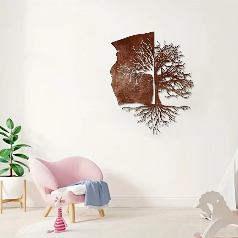 Abstract Split Tree Wall Art