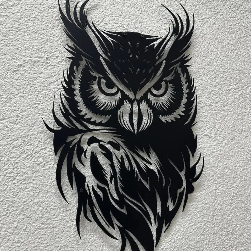 Fierce Owl Metal Wall Art
