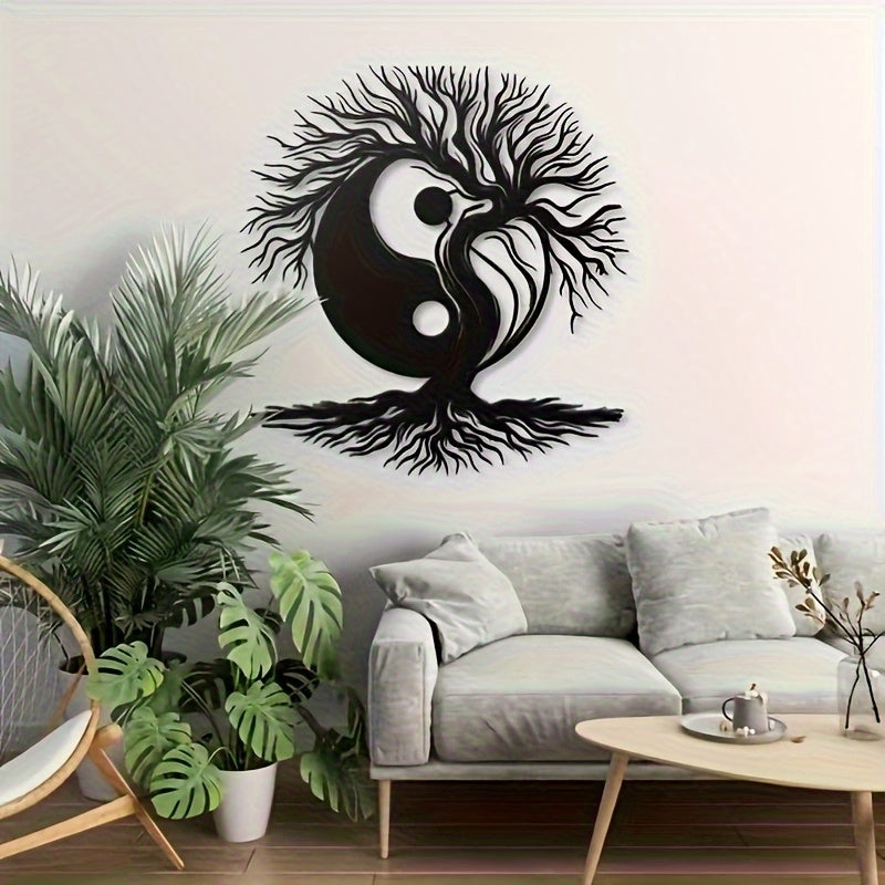 Tree of Life Yin Yang Metal Wall Art