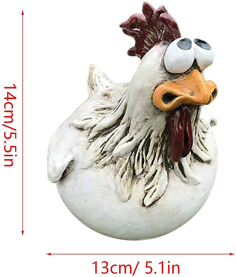 Funny Chicken Fence Decoration Statue