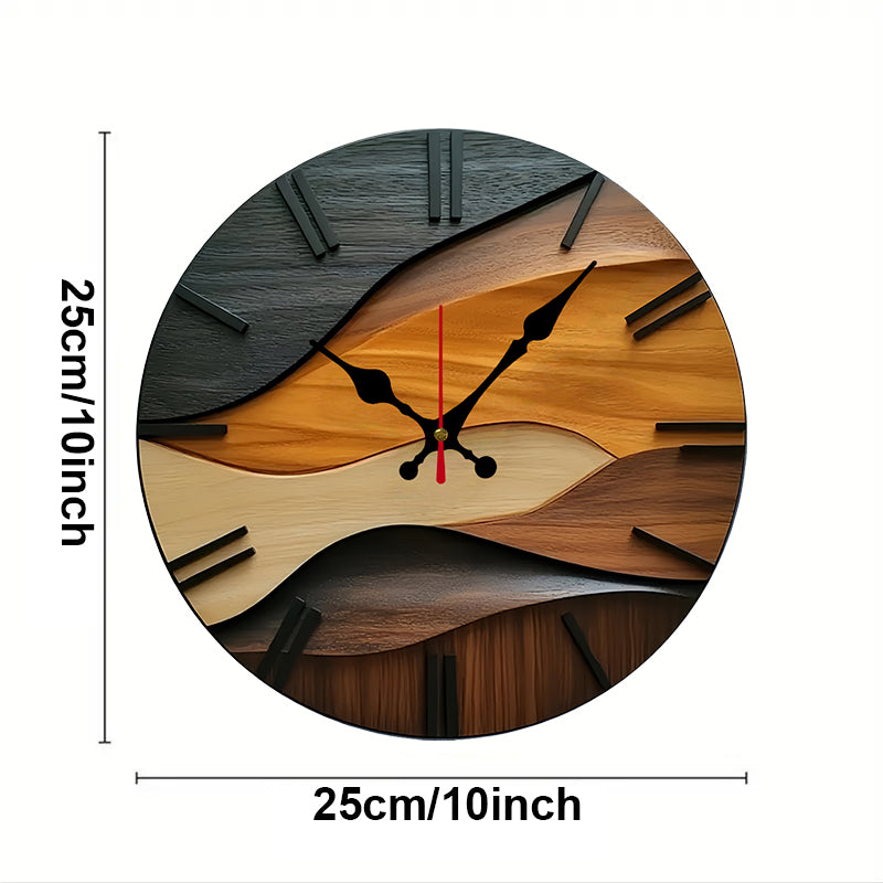 Abstract Wood Grain Wall Clock