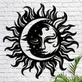 Sun Moon Face Metal Wall Art