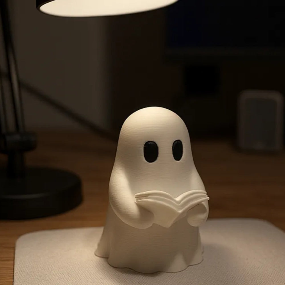 Cute Reading Ghost Statue