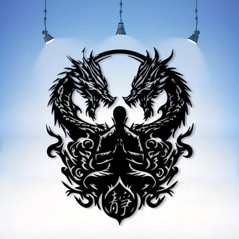 Meditating Dragon Metal Wall Art