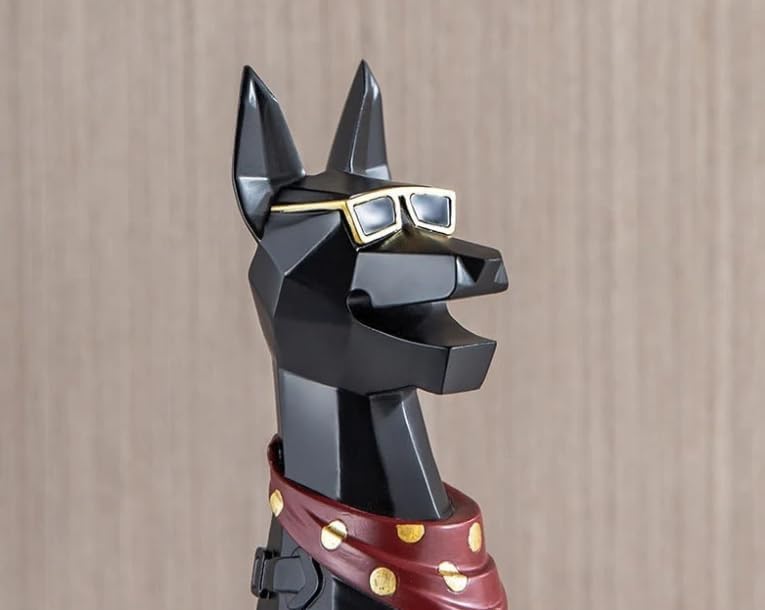 Geometric Doberman Butler Tray Sculpture