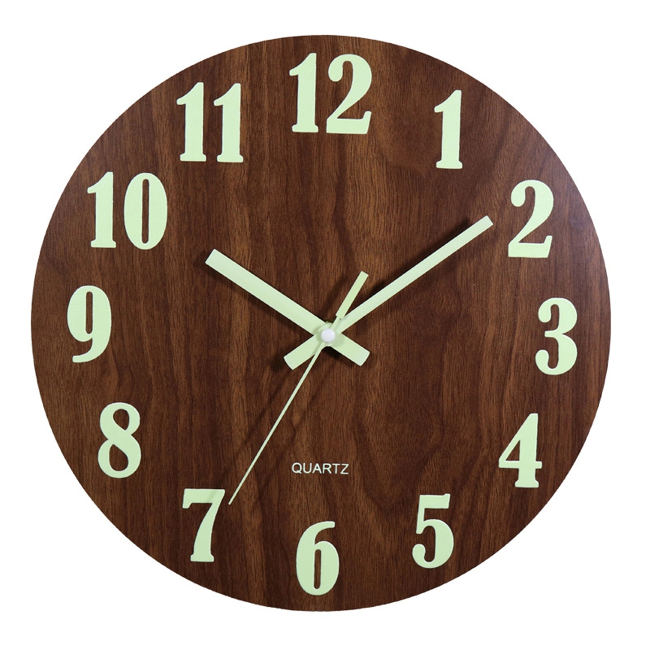 12-Inch Luminous Wooden Wall Clock