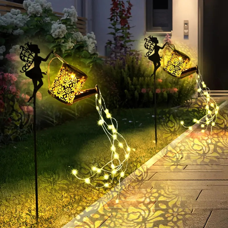 Solar Fairy Silhouette Garden Light Decoration