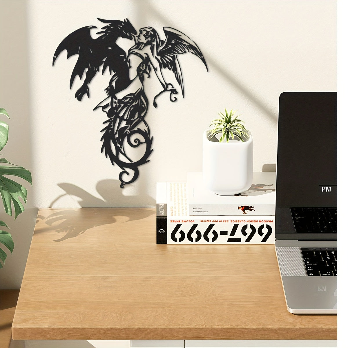 Warrior Dragon Metal Wall Art