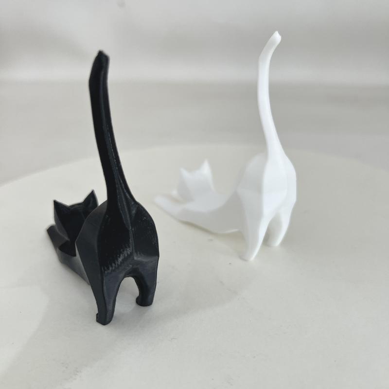 Nordic Geometric Stretching Cat Shelf Sculpture